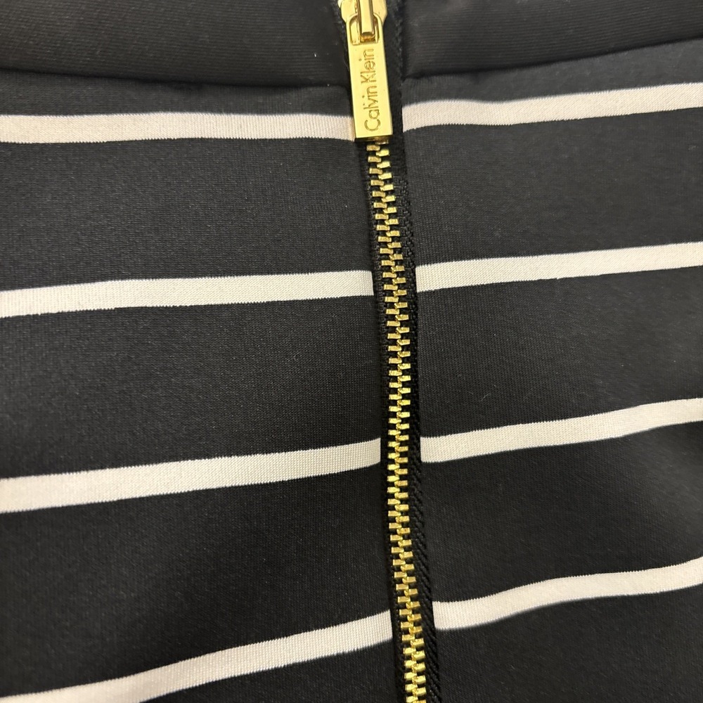 Calvin Klein Womens's Black /white Striped Pencil Knee Length Skirt Size Large - Picture 4 of 6